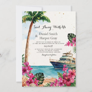Kreuzfahrtschiff Tropische Reise Hochzeitseinladun Einladung