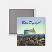 Kreuzfahrtschiff und Jetties Bon Voyage Magnet (Vorderseite/Rückseite)