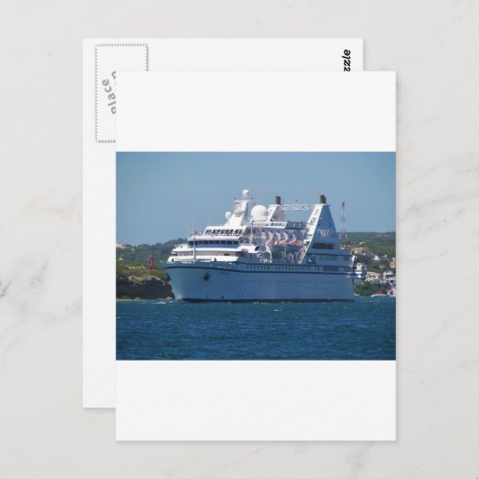 Kreuzfahrtschiff Verlassend Mahon Postkarte (Vorne/Hinten)