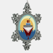 Kreuzfahrtschiff-Zinnsnowflake Ornament (Links)