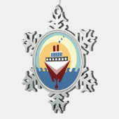 Kreuzfahrtschiff-Zinnsnowflake Ornament (Rechts)