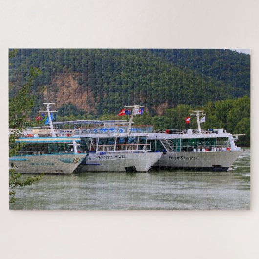 Kreuzfahrtschiffe, Donau, Österreich Puzzle (Horizontal)