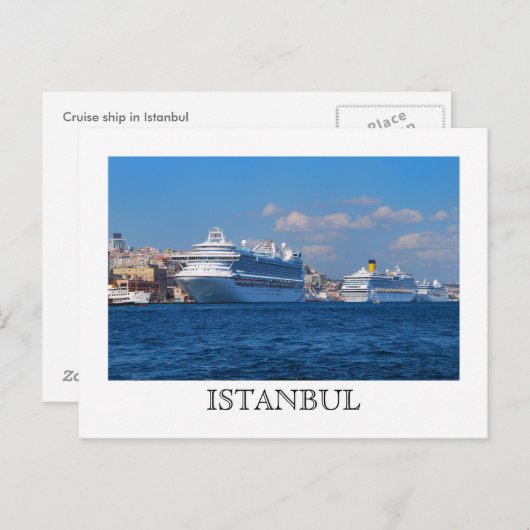 Kreuzfahrtschiffe in Istanbul Postkarte (Vorne/Hinten)