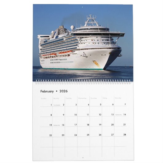 Kreuzfahrtschiffe - Kalender 2026 (Feb 2026)
