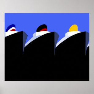 Kreuzfahrtschiffe Vintage Poster Ocean Liner