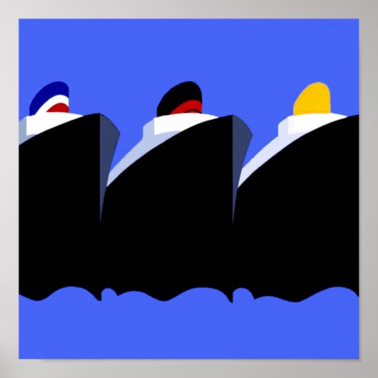 Kreuzfahrtschiffe Vintage Poster Ocean Liner (Vorne)