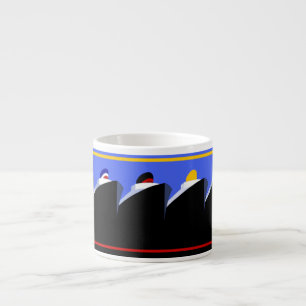 Kreuzfahrtschiffe Vintage Poster Ocean Liner Espressotasse