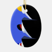 Kreuzfahrtschiffe Vintage Poster Ocean Liner Keramikornament (Hinten)