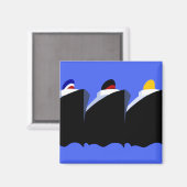 Kreuzfahrtschiffe Vintage Poster Ocean Liner Magnet (Vorderseite/Rückseite)