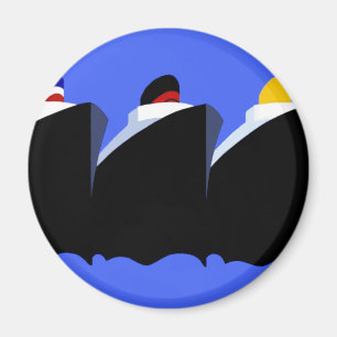 Kreuzfahrtschiffe Vintage Poster Ocean Liner Magnet
