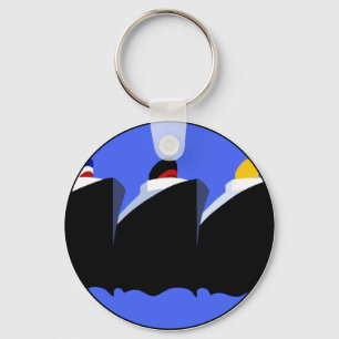 Kreuzfahrtschiffe Vintage Poster Ocean Liner Schlüsselanhänger