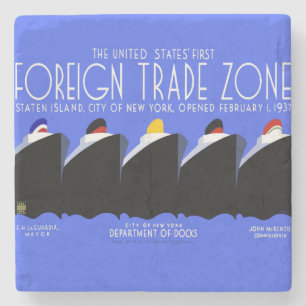 Kreuzfahrtschiffe Vintage Poster Ocean Liner Steinuntersetzer