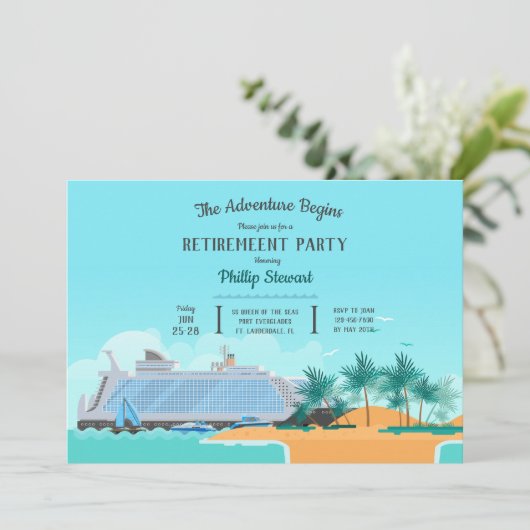 Kreuzfahrtschifffahrt Einladung (Stehend Vorderseite)