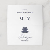 Kreuzfahrtschifffahrt Platzkarte (Außenseite Aufgefaltet)