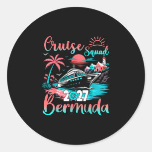 Kreuzfahrtsteam Bermuda 2027 tropischer Urlaub Fam Runder Aufkleber