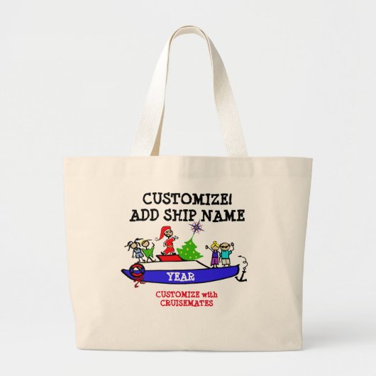 Kreuzfahrttaschen-Tasche - Weihnachtskreuzfahrt Jumbo Stoffbeutel (Vorne)