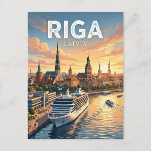 Kreuzfahrtterminal des Rigaer Passagierhafens Lett Postkarte