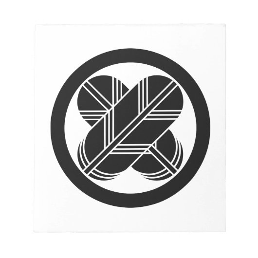 Kreuzfedern im Kreis Notizblock (Vorderseite)