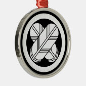 Kreuzfedern im Kreis Silbernes Ornament (Rechts)