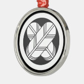 Kreuzfedern im Kreis Silbernes Ornament (Links)