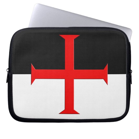 Kreuzflagge der mittelalterlichen Ritter Templar Laptopschutzhülle (Vorderseite)