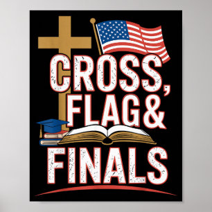 Kreuzflagge und Finals Christlicher Konservativer Poster