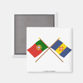 Kreuzflaggen Portugals und Madeiras Magnet (Vorderseite/Rückseite)