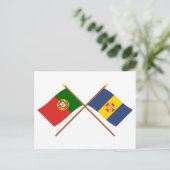 Kreuzflaggen Portugals und Madeiras Postkarte (Stehend Vorderseite)