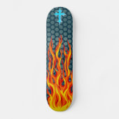 Kreuzflammen Skateboard (Vorderseite)