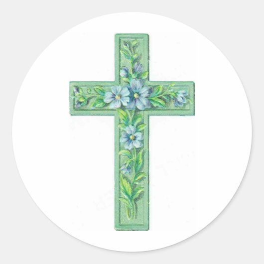 Kreuzgrün Runder Aufkleber (Vorderseite)