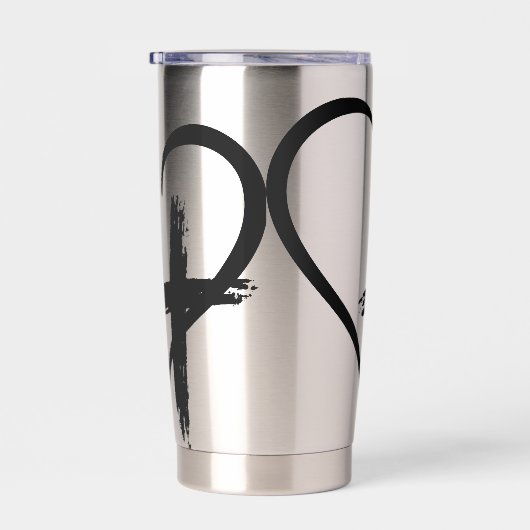 Kreuzherz-Symbol Thermobecher (Rechts)