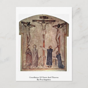Kreuzigung Christi und Diebe durch Fra Angelico Postkarte