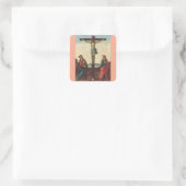 Kreuzigung Jesu durch Cosimo Rosselli Quadratischer Aufkleber (Tasche)