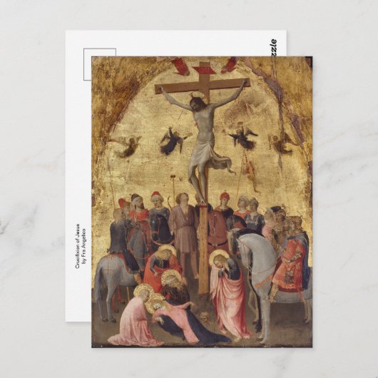 Kreuzigung Jesu durch Fra Angelico Postkarte (Vorne/Hinten)