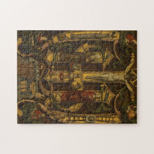 Kreuzigung Jesus religiöse Vintage mittelalterlich Puzzle (Horizontal)