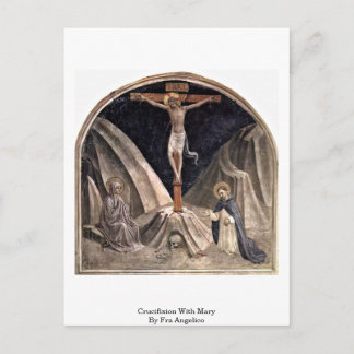 Kreuzigung mit Mary durch Fra Angelico Postkarte