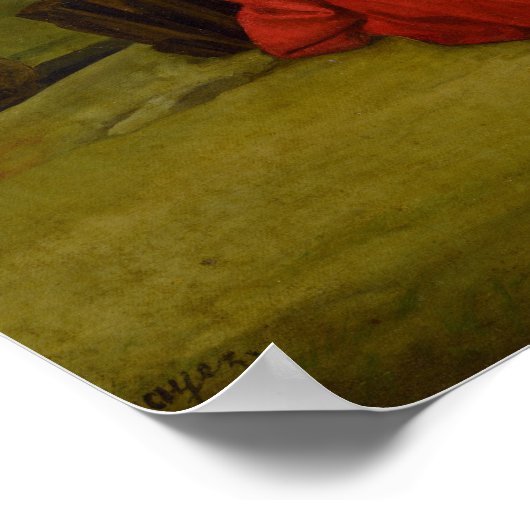 Kreuzigung mit Mary Magdalene Kneeling von Hayez Poster (Ecke)