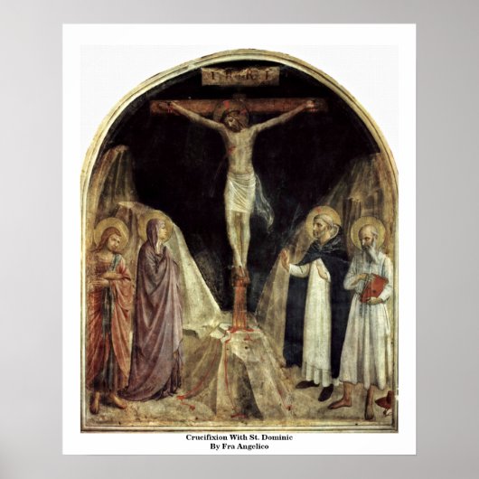 Kreuzigung mit St. Dominic von Fra Angelico Poster (Vorne)