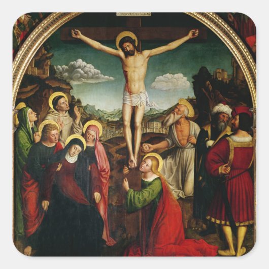 Kreuzigung Quadratischer Aufkleber (Vorderseite)