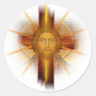 KreuzJesus-Gesicht Runder Aufkleber