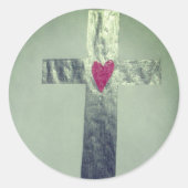 Kreuzkleber Runder Aufkleber (Vorderseite)