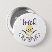Kreuzknochen Halloween Band T Button (Vorne & Hinten)