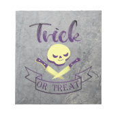 Kreuzknochen Halloween Band T Notizblock (Vorderseite)