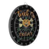 Kreuzknochen Halloween-Kürbis zu Trick oder zu Gas Dartscheibe (Vorderseite Links)