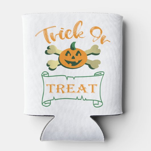 Kreuzknochen Halloween-Kürbis zu Trick oder zu Gas Dosenkühler (Rückseite)