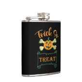 Kreuzknochen Halloween-Kürbis zu Trick oder zu Gas Flachmann (Rechts)