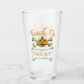 Kreuzknochen Halloween-Kürbis zu Trick oder zu Gas Glas (Rückseite)
