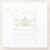 Kreuzknochen Halloween-Kürbis zu Trick oder zu Gas Glasuntersetzer (Rückseite)
