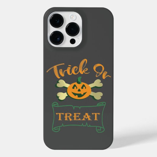 Kreuzknochen Halloween-Kürbis zu Trick oder zu Gas iPhone Hülle (Rückseite)
