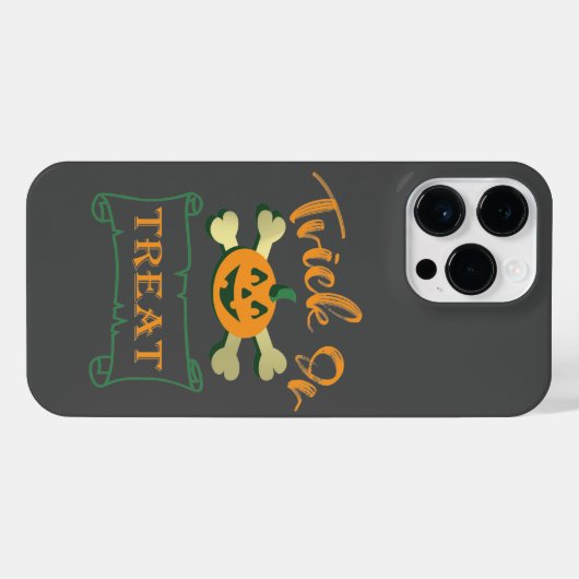 Kreuzknochen Halloween-Kürbis zu Trick oder zu Gas iPhone Hülle (Rückseite (Horizontal))